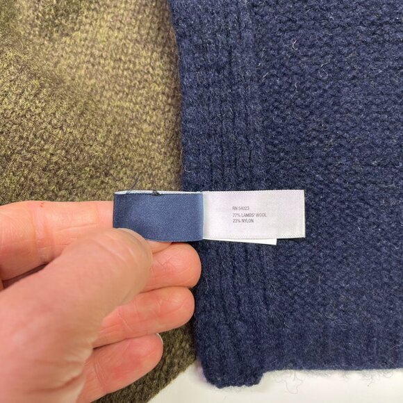 GAP Men's Lambs' Wool Nylon Blend Colorblock Scarf  Grey Green Blue - Picture 5 of 7